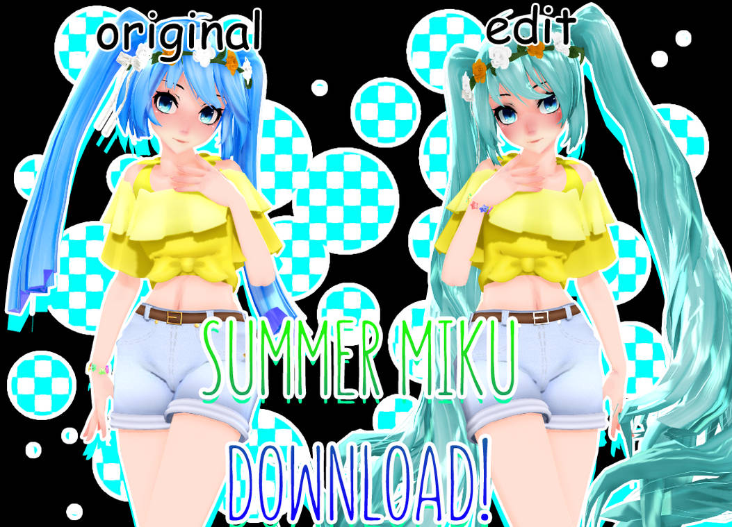 summer miku [+DL] by h4ise on DeviantArt