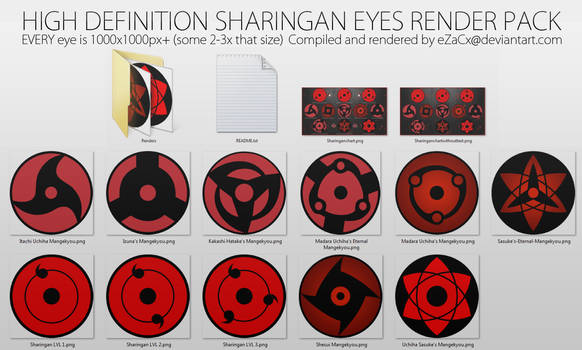 [HD] Sharingan eyes render pack