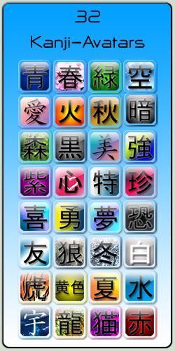 32 Kanji-Avatars