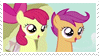 Scootaloo + Applebloom Stamp by Heart-Stamp