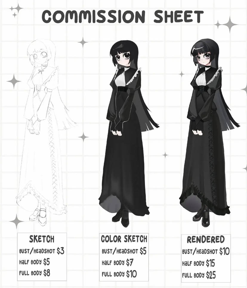 Commission sheet by EvelynAlkali on DeviantArt