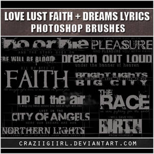 Love Lust Faith + Dreams lyric brushes