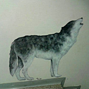 A wolf wall painting