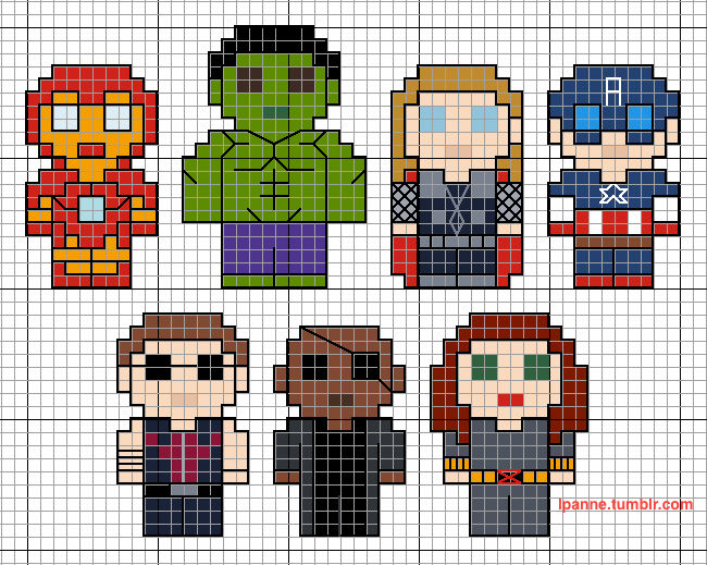 Marvel pixel art grid hot sale