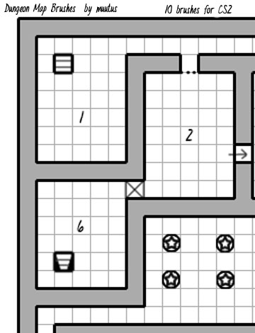 Dungeon Map Brushes - Set 1