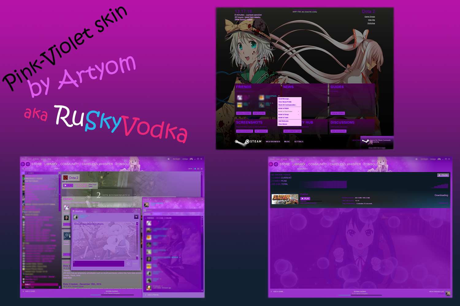 steam skins pink steam skins pink