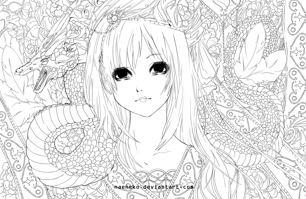 Lineart - Dragon Princess