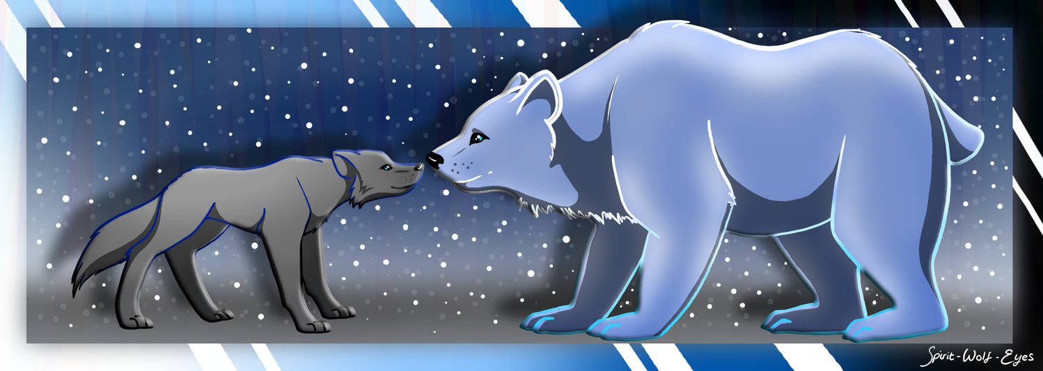 Snow Bear and Wolf by Spirit-Wolf-Eyes on DeviantArt