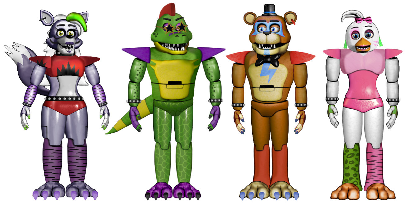 The Glamrock Animatronics Full Body Renders! (Five Nights at