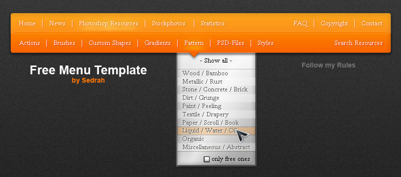 Menu Bar Template by Sed-rah-Stock on DeviantArt