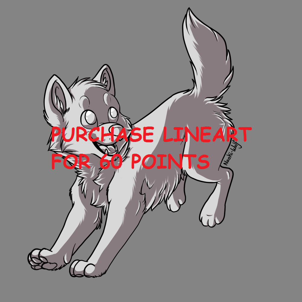 Chibi Canine Lineart - Preshaded