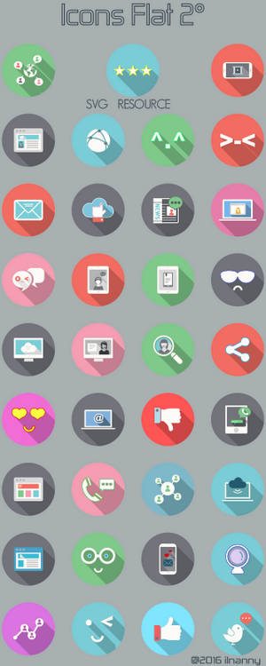 Icons circle flat