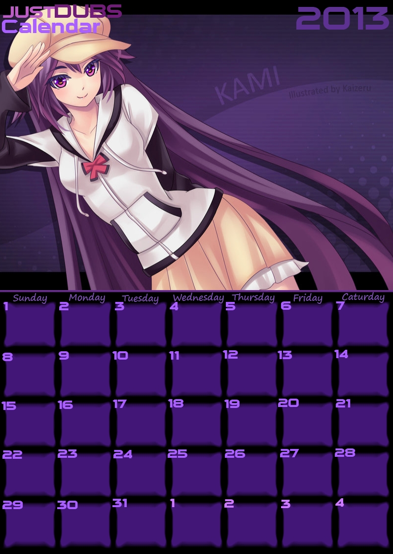 Justdubs 2013 Calendar Rainmeter Skin