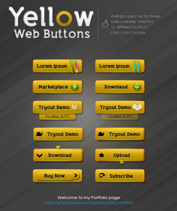 Yellow Web Buttons