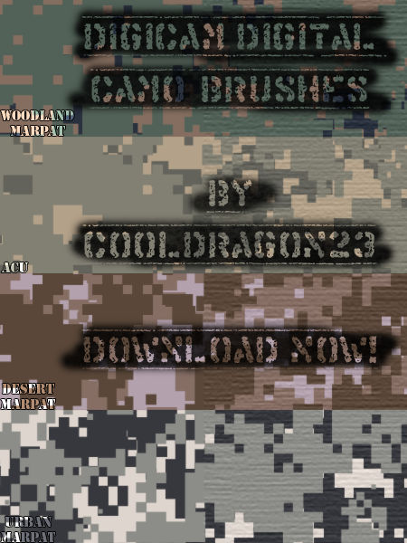 digicamo pixels brushes by cooldragon23