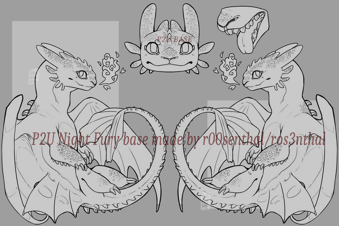 Night fury p2u base reference by Ros3nthal on DeviantArt