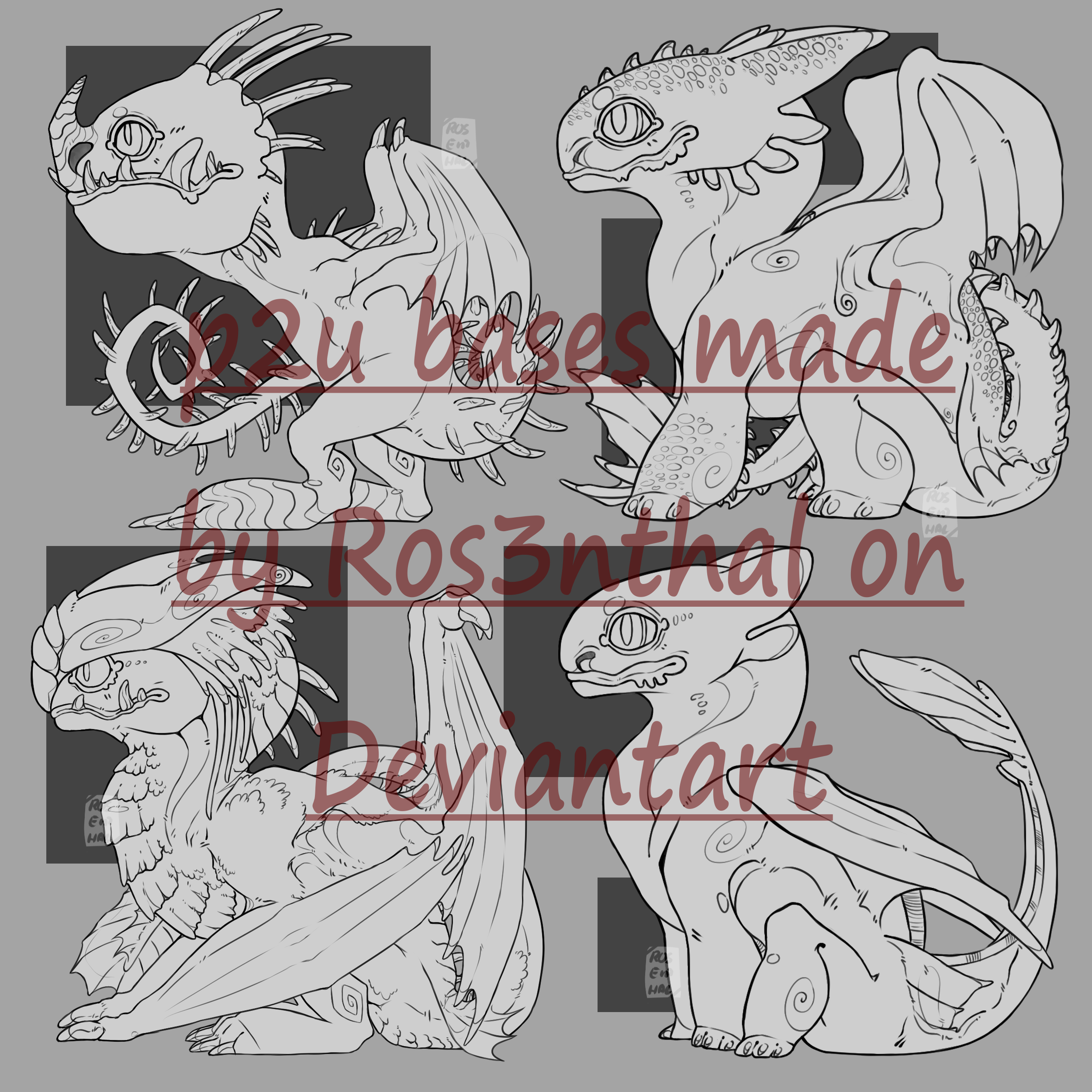 Httyd dragons set 1 p2u bases by Ros3nthal on DeviantArt