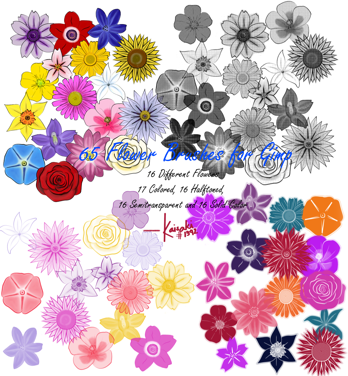 Flower Brushes for GIMP by kaichi1342 on DeviantArt