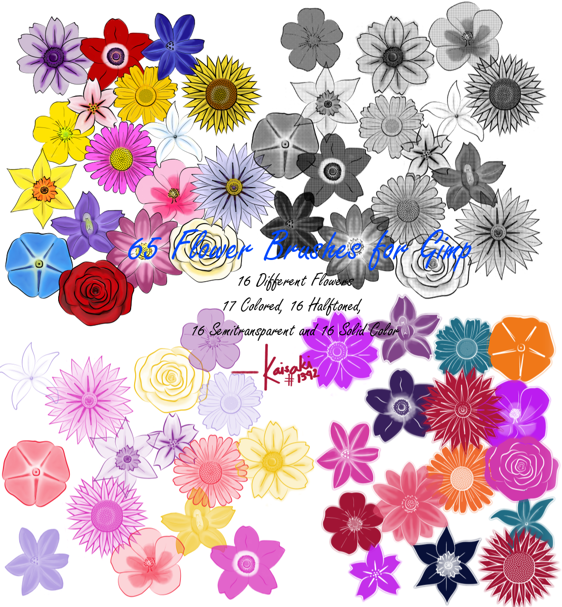 Flower Brushes for GIMP