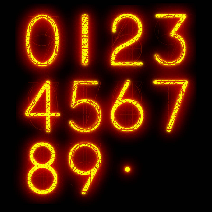 Nixie digits 1.0 by JRandomNoob on DeviantArt