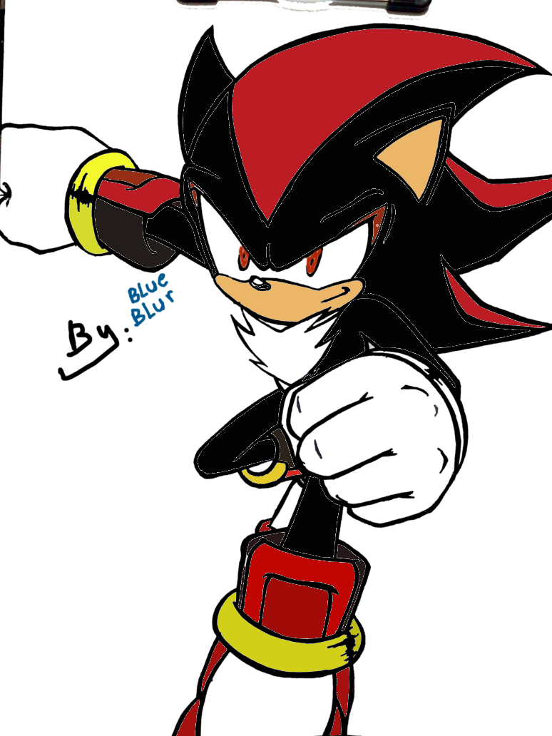 Shadow the Hedgehog (colored) by Sonicandtails28 on DeviantArt