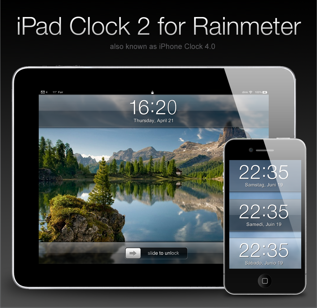 iPad Clock 2 for Rainmeter