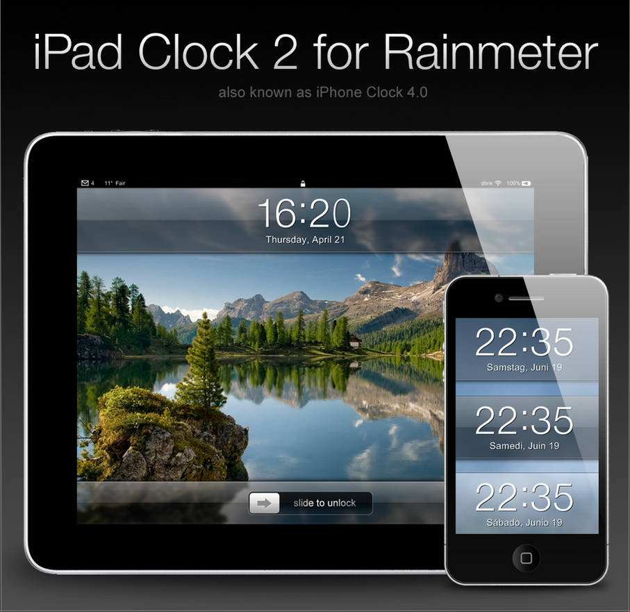 iPad Clock 2 for Rainmeter