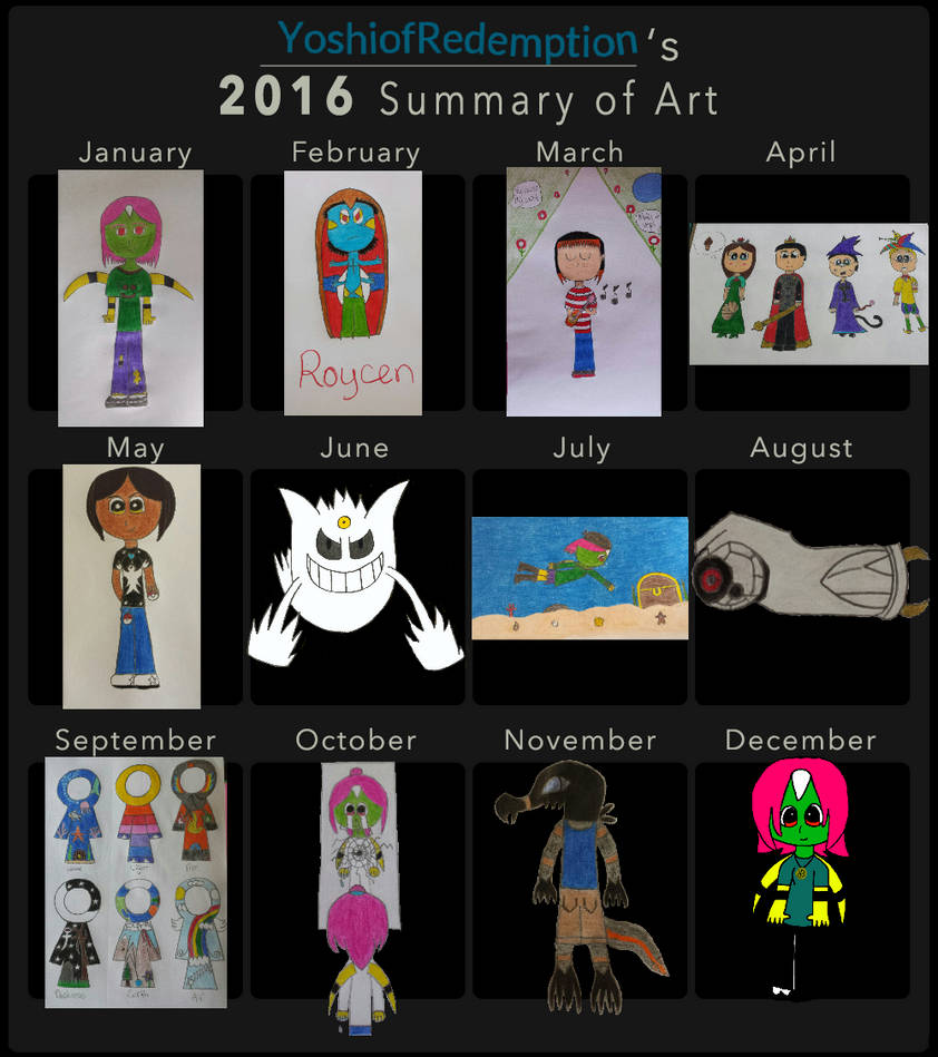 2016 Art Summary by YoshiofRedemption on DeviantArt