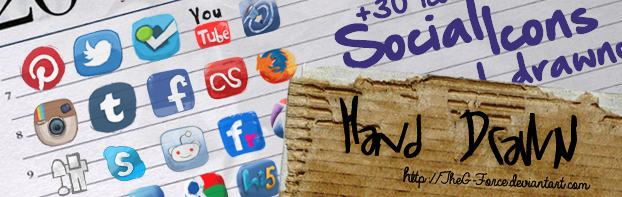 Social Icons hand drawned