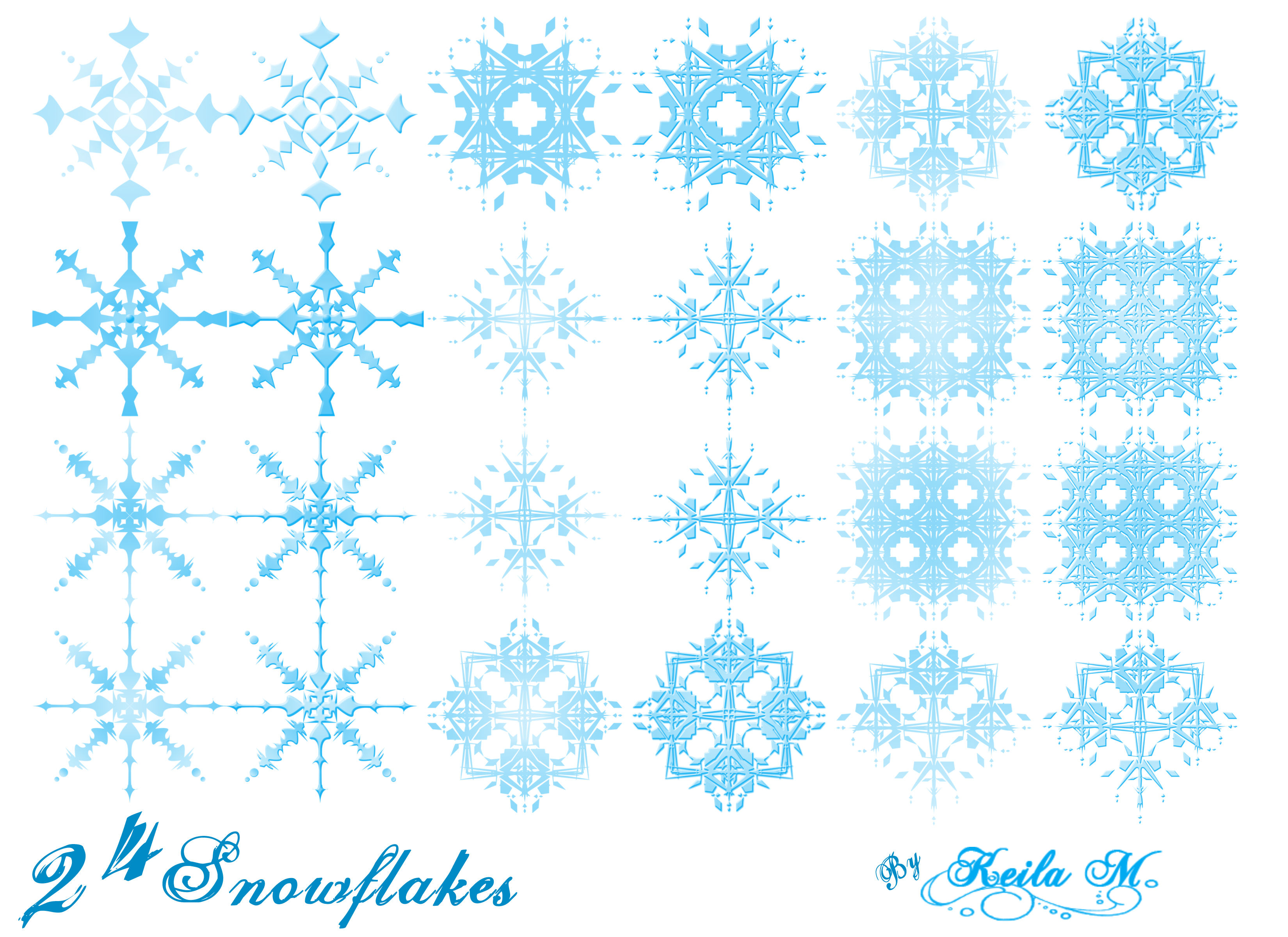 24 Snowflake Brushes