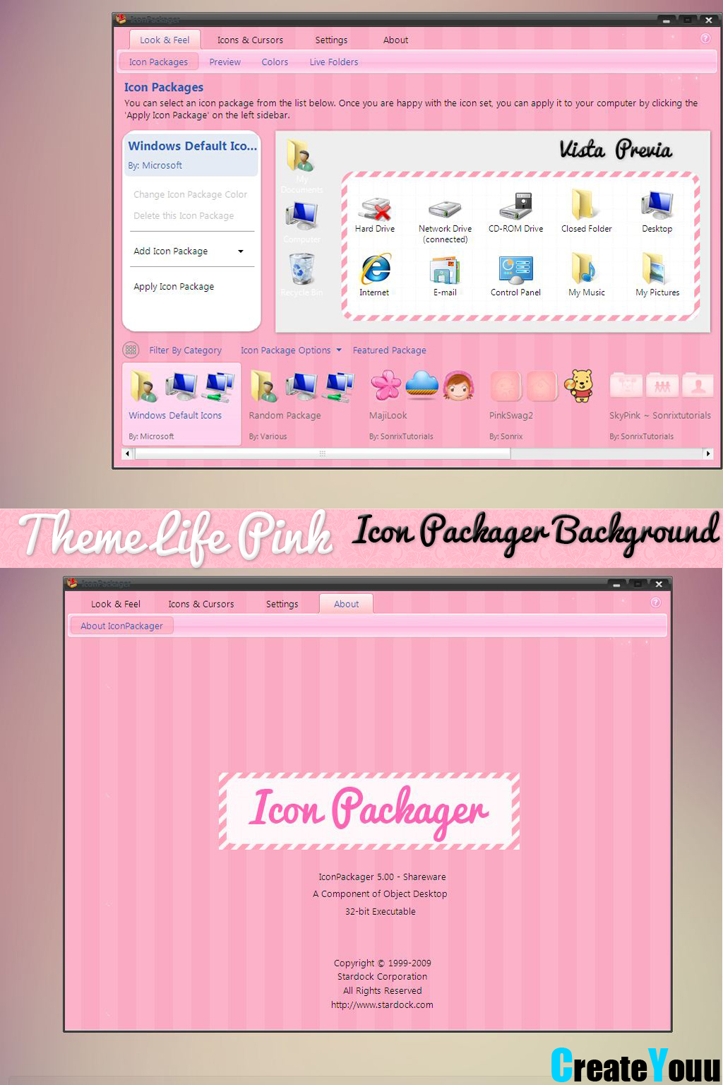 Tema IconPackager Background Life Pink