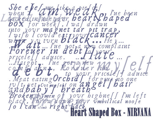 Heart Shaped Box Text brushes