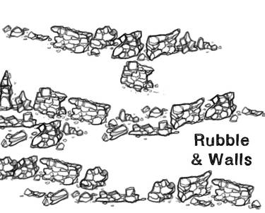 Rubble and Broken Wall Ruins PS Map Brush Pack