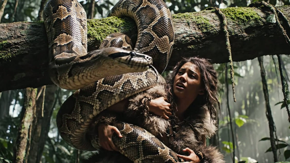 Python Wrapped Around Someone Caught in the clutches of the python (3 handed) by furzan2005 on DeviantArt