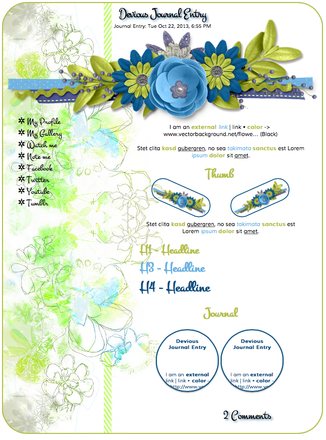 Blue Green Flower Journal