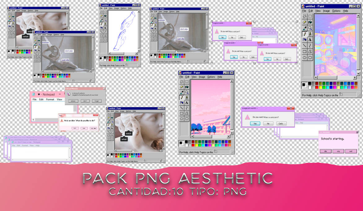 Pack Png Aesthetic computer by theoskater11 on DeviantArt