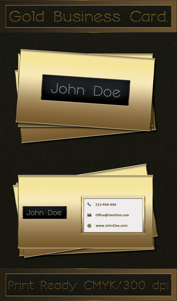 Gold Business Card , Free PSD.