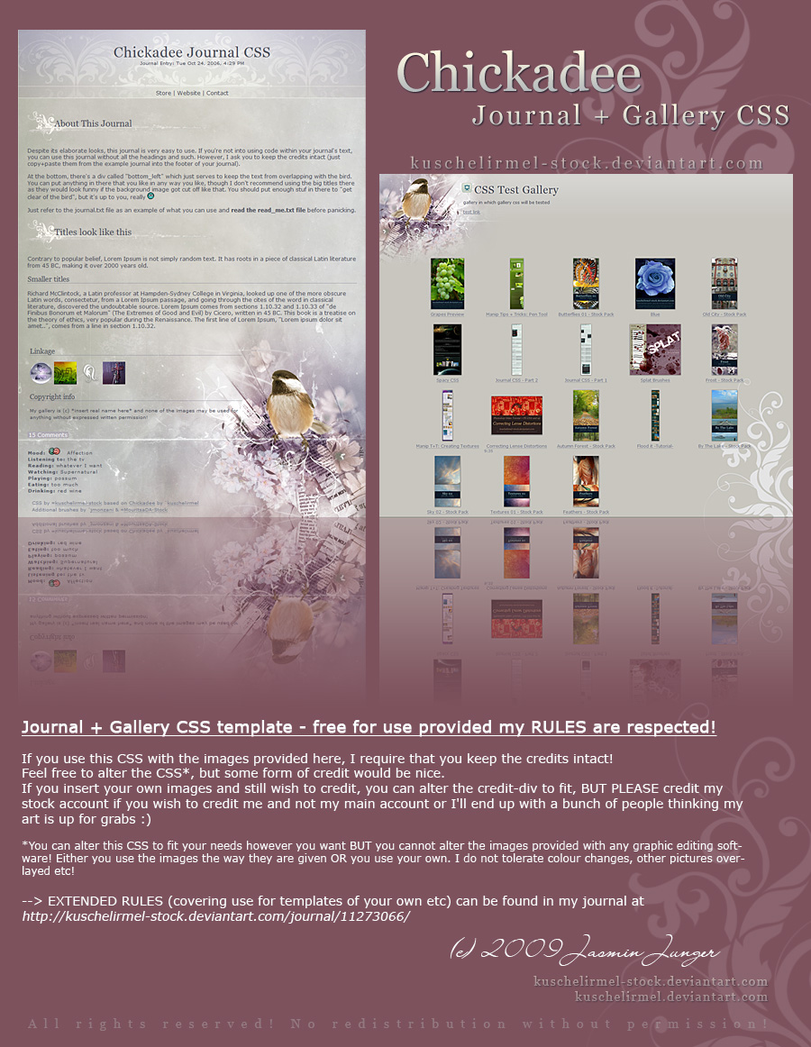 Chickadee Journal+Gallery CSS