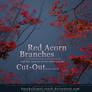 Red Acorn Branches Cut Out