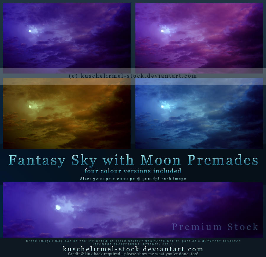 Fantasy Sky with Moon by kuschelirmel-stock