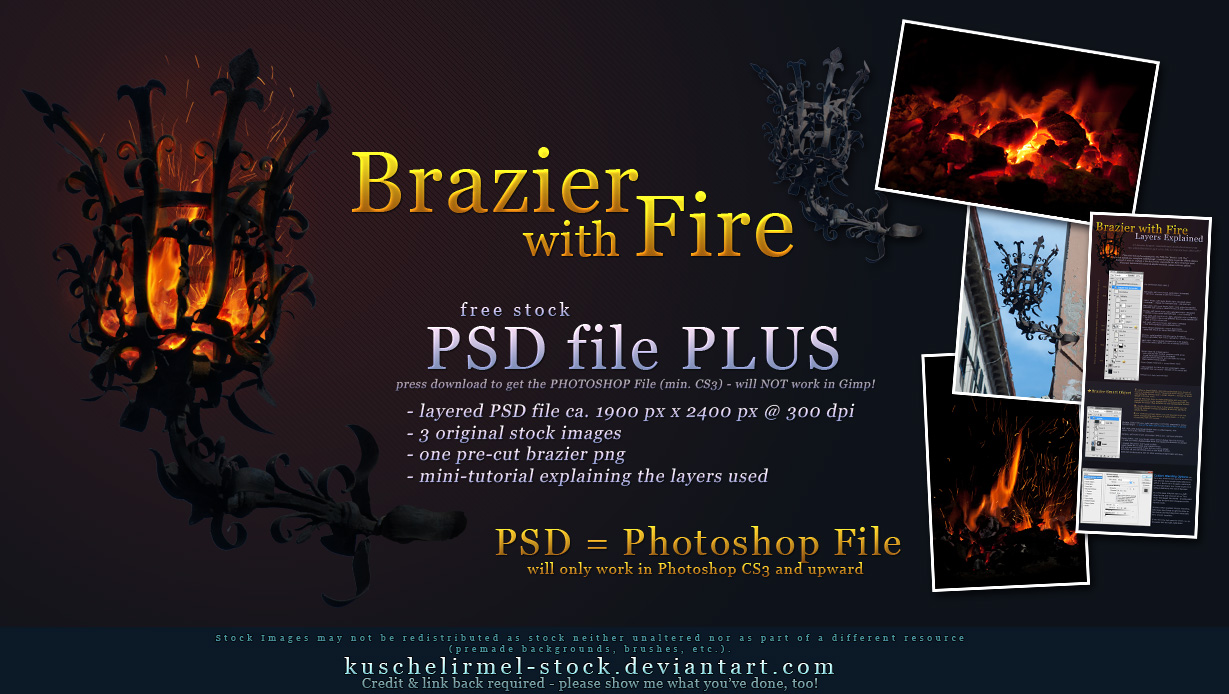 Brazier with Fire - PSD Plus