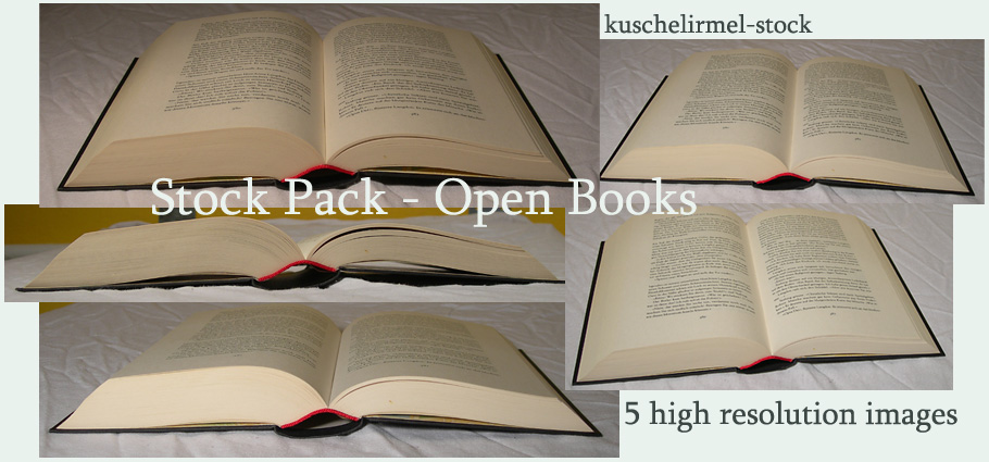 Stock Pack - Open Books by kuschelirmel-stock