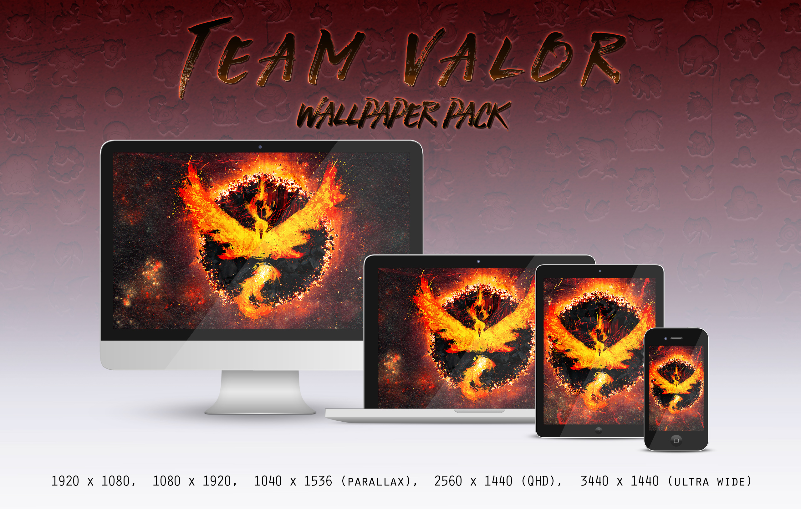 ORIGINAL LEGENDS:  Team Valor Wallpaper Pack