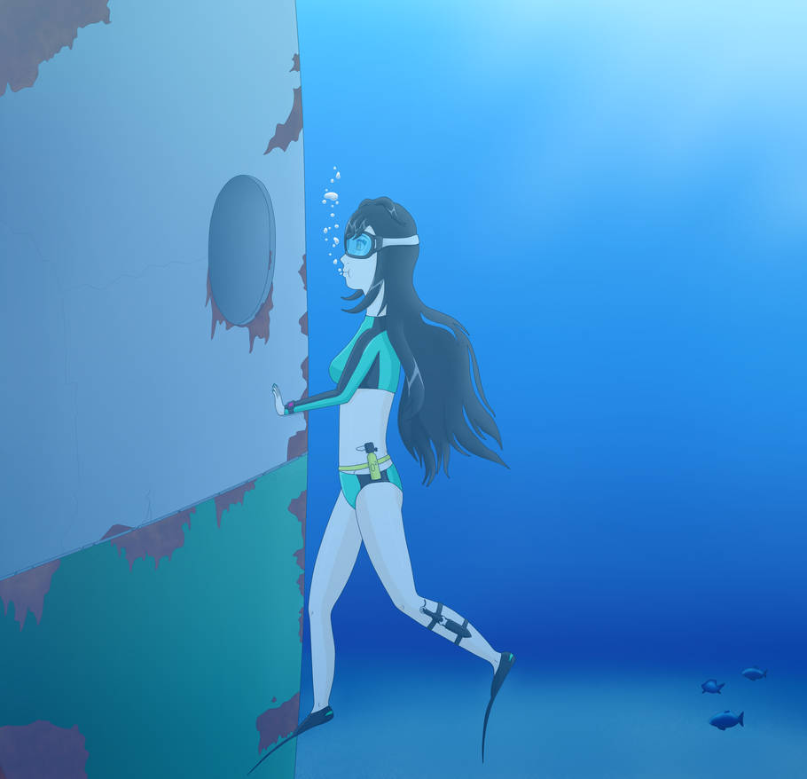 Exploring the sunken ship by CobaltGlacier on DeviantArt