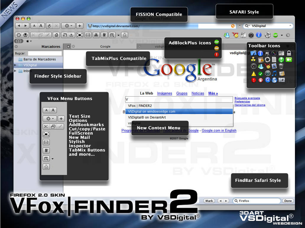 VFoxFINDER2 Firefox Skin