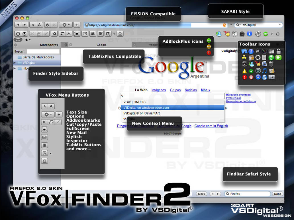 VFoxFINDER2 Firefox Skin by vsdigital on DeviantArt