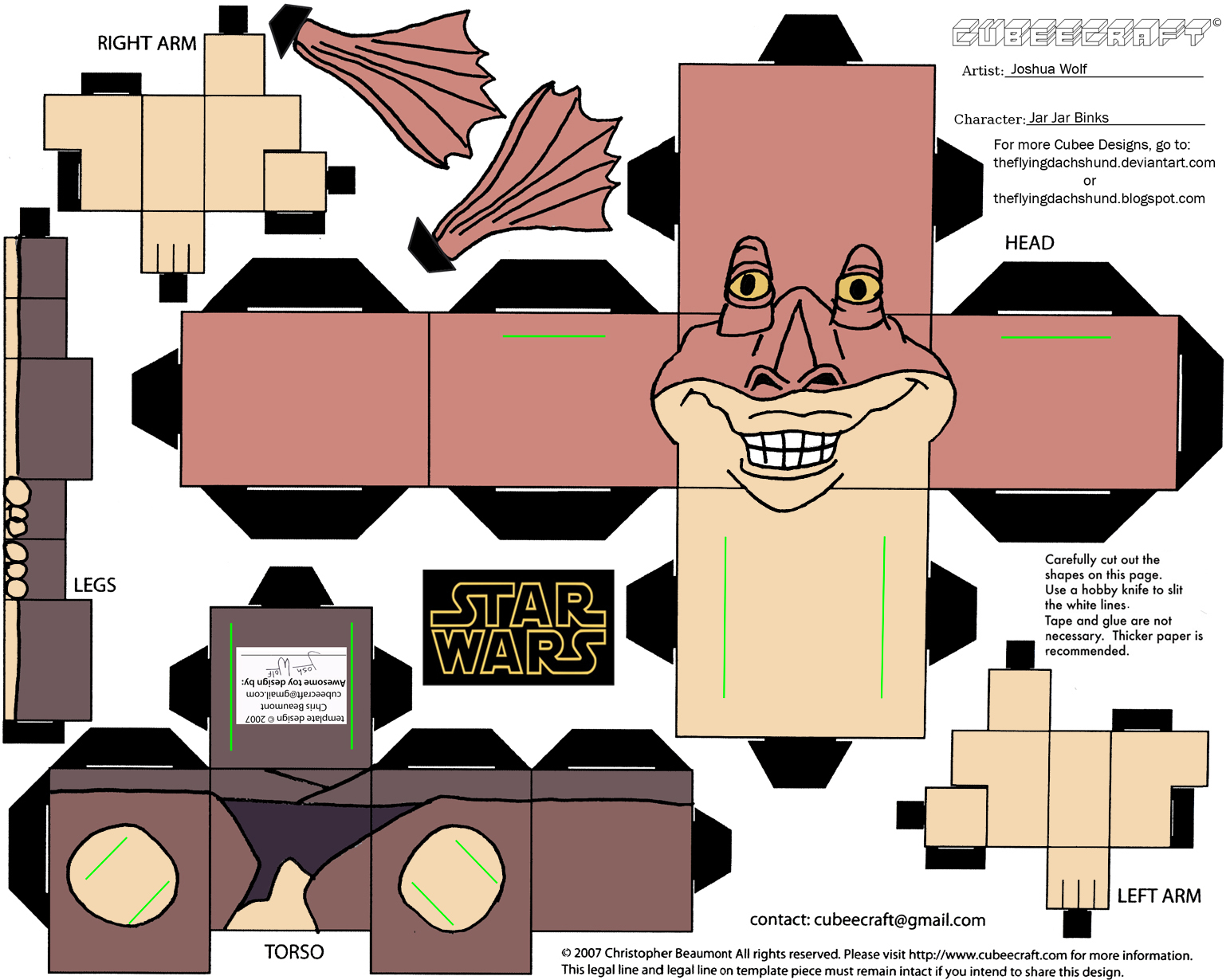 SW1 Jar Jar Binks Cubee by TheFlyingDachshund on DeviantArt