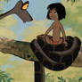 Mowgli wakes up in Kaa's coils