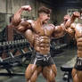 Two brothers flexing