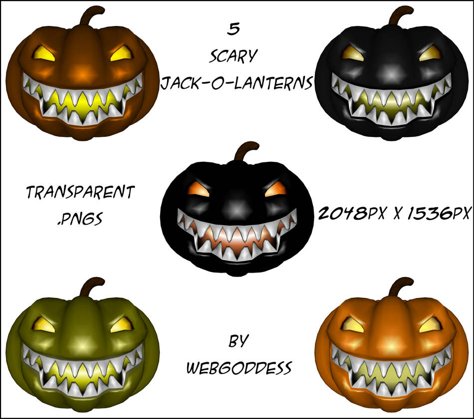 Scary Jack-o-Lanterns Set 1 by webgoddess on DeviantArt